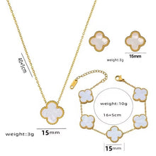 Luckcoo Lucky Clover Set – 18K Gold Plated Jewelry,Elegant Gift for Her,Waterproof & Tarnish Free