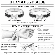 H Signature Bangle size and wrist measurement guide: 6.7 in (17 cm) and 7.5 in (19 cm)