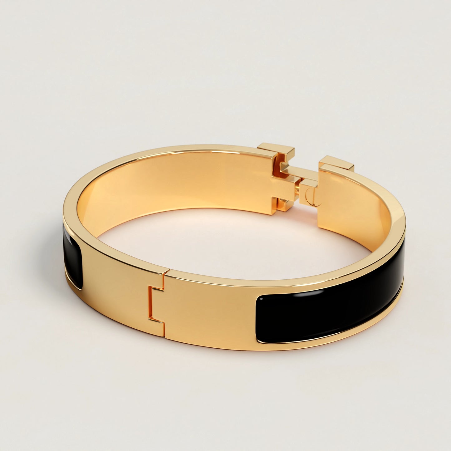 Signature H-Clasp Bangle – Minimalist & Secure Lock Bracelet, Everyday Luxury