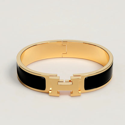 Signature H-Clasp Bangle – Minimalist & Secure Lock Bracelet, Everyday Luxury