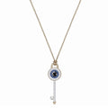 Crystal Evil Eye Key Pendant Necklace – Rose Gold Tone