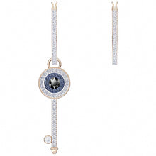 Asymmetric Evil Eye Key Drop Earrings – Rose Gold Tone