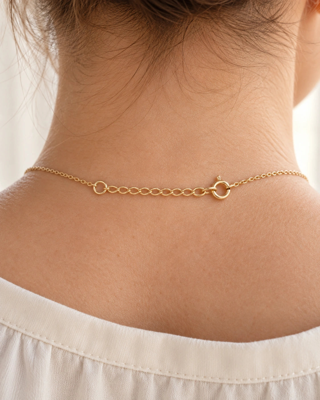 Jewelry Extension Chain – Gold, Silver or Rose Gold Tone – model wearing view