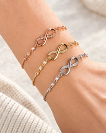 Infinity worn on an adult model