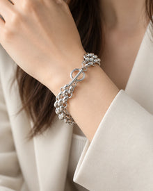 Chunky Toggle Chain Necklace & Bracelet worn on an adult model