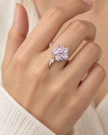 Pink Blossom Spinner Ring – model wearing view