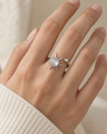 Silver-Tone Sun Spinner Ring – model wearing view