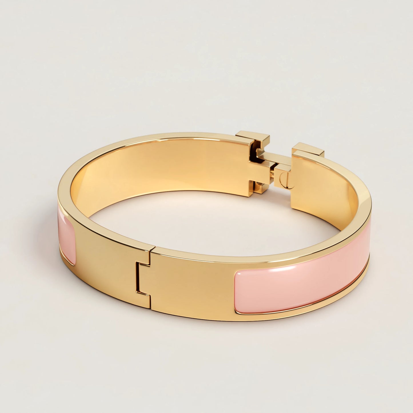 Signature H-Clasp Bangle – Minimalist & Secure Lock Bracelet, Everyday Luxury