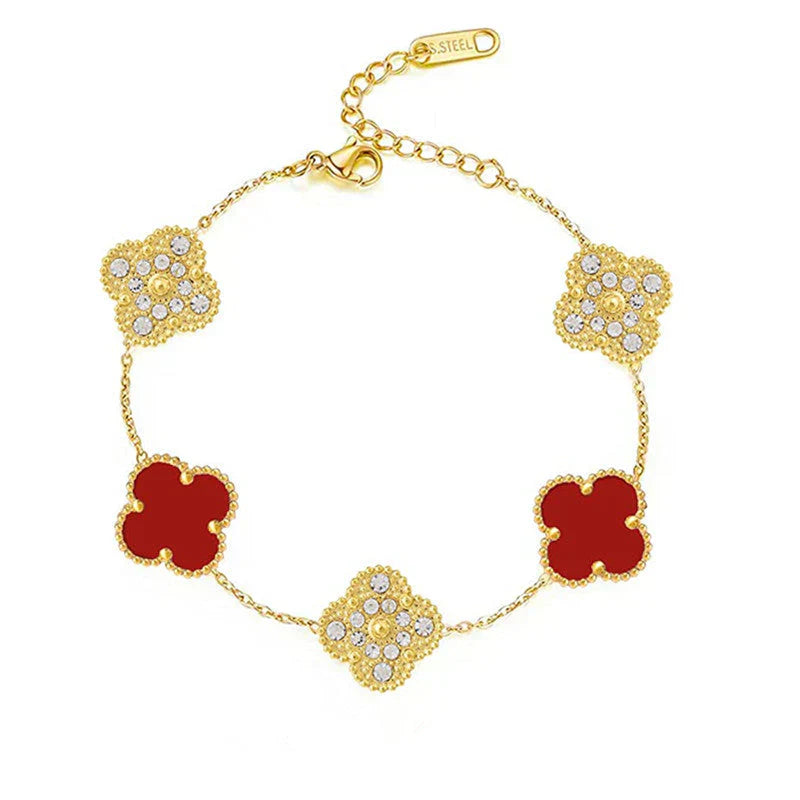 Luckcoo Diamond-Inspired Clover Bracelet – Elegant Everyday Luxury