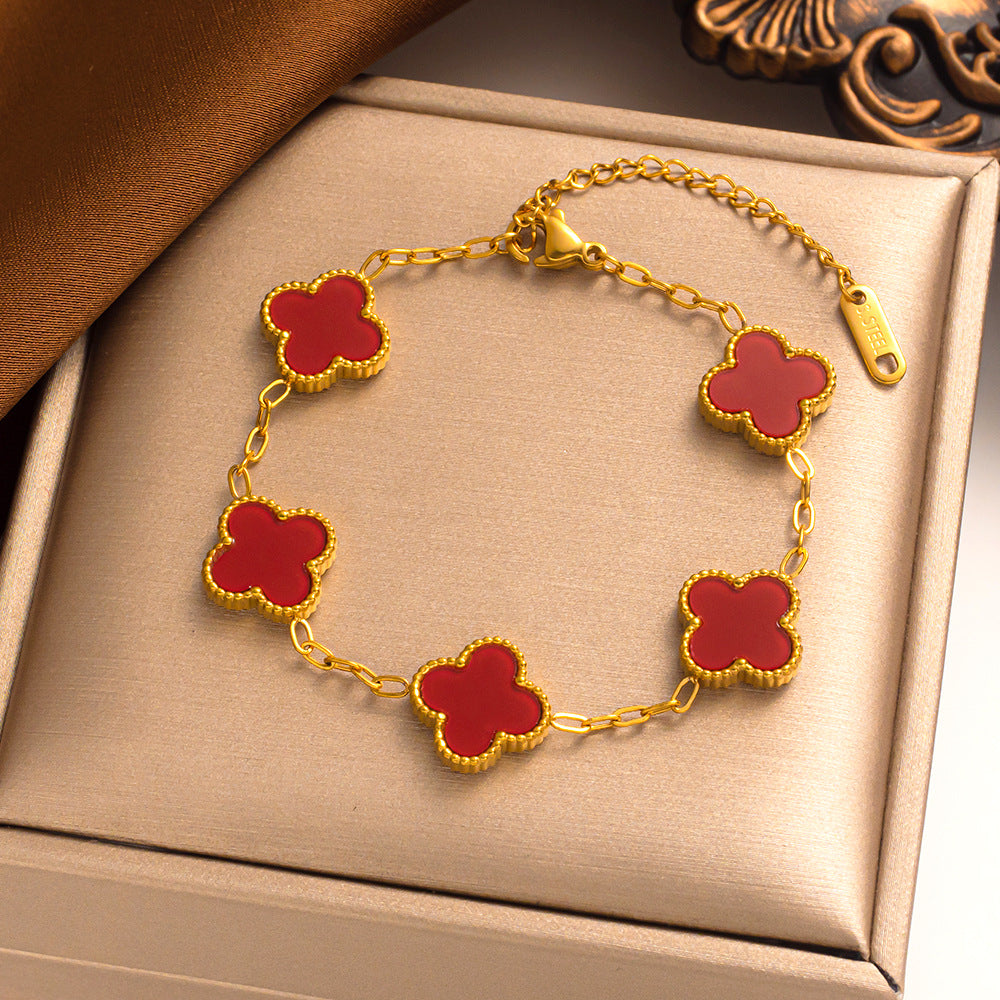 Clover Leaf Bracelet – 18K Gold Plated, Everyday Jewelry