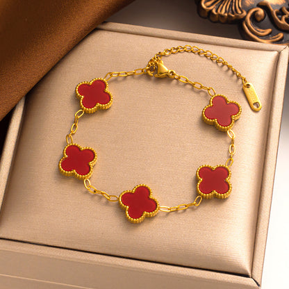 Clover Leaf Bracelet – 18K Gold Plated, Everyday Jewelry