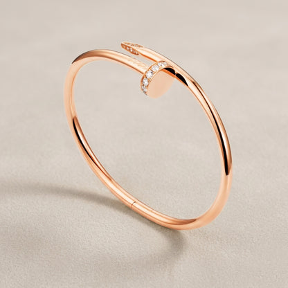 Unisex Nail Screw Bracelet – Tarnish-Free Stainless Steel Bangle, Stackable Edgy Jewelry