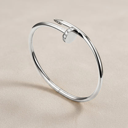 Unisex Nail Screw Bracelet – Tarnish-Free Stainless Steel Bangle, Stackable Edgy Jewelry