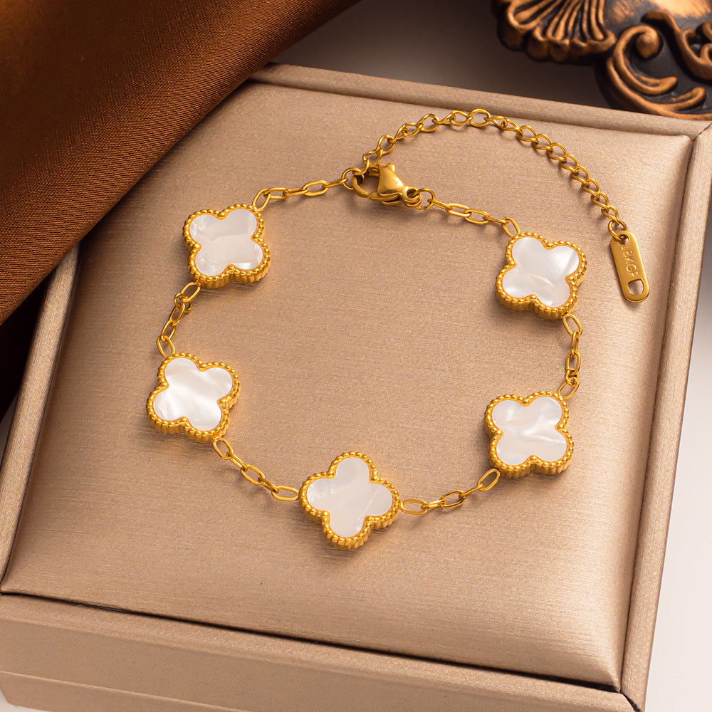 Clover Leaf Bracelet – 18K Gold Plated, Everyday Jewelry
