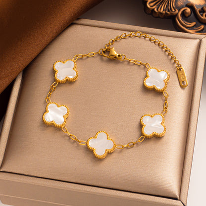 Clover Leaf Bracelet – 18K Gold Plated, Everyday Jewelry