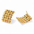 Woven Texture Statement Earrings – 925 Silver Posts
