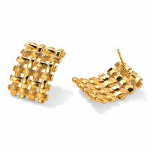 Woven Texture Statement Earrings – 925 Silver Posts | LuckCoo