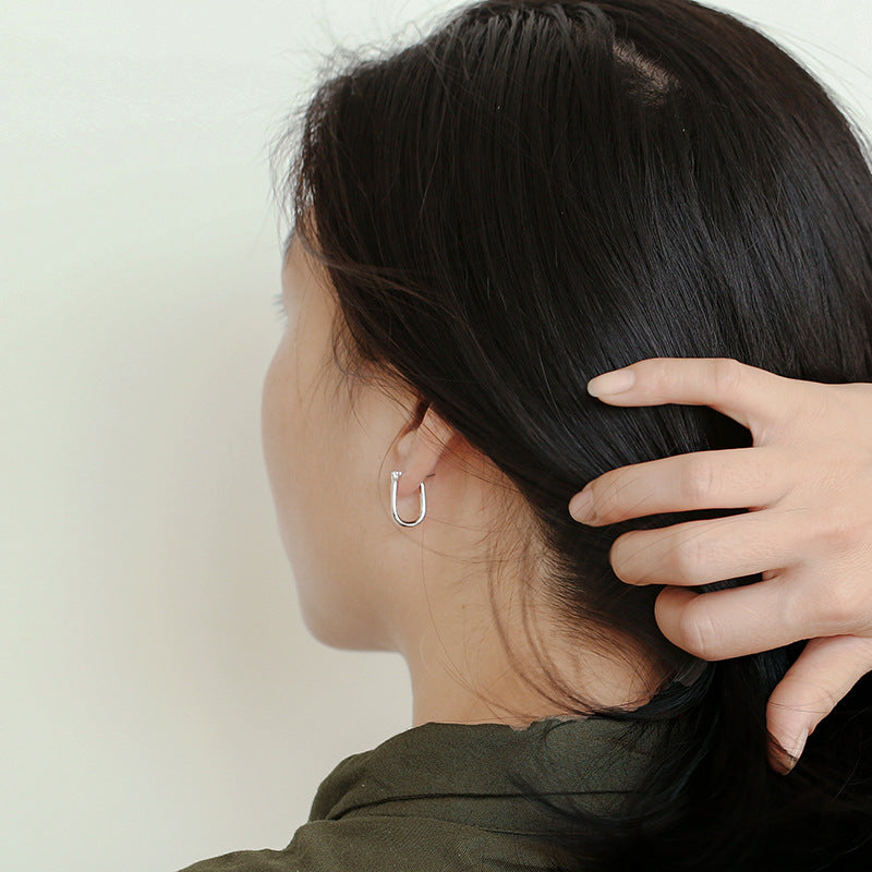 Boucles d'oreilles en forme de fer à cheval en U 