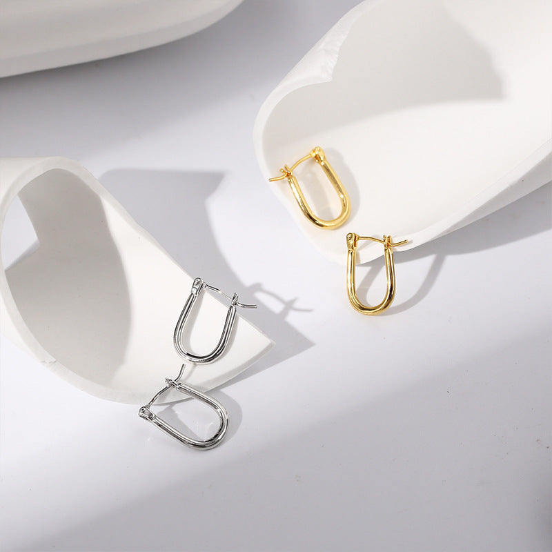 Boucles d'oreilles en forme de fer à cheval en U 