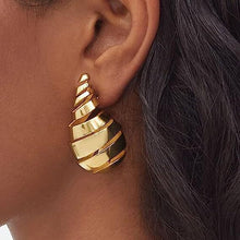 Boucles d'oreilles en forme de goutte d'eau creuses filetées 
