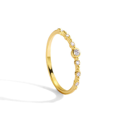 Gold Diamond Wave Ring