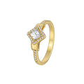 Square diamond temperament fashionable and minimalist ring