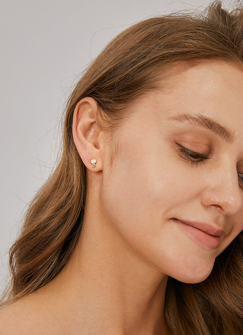 Boucles d'oreilles rondes en diamant violet 