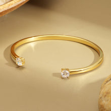 Minimalist double diamond 18K gold bracelet