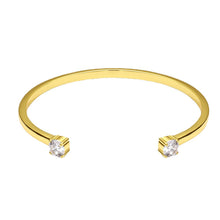 Minimalist double diamond 18K gold bracelet