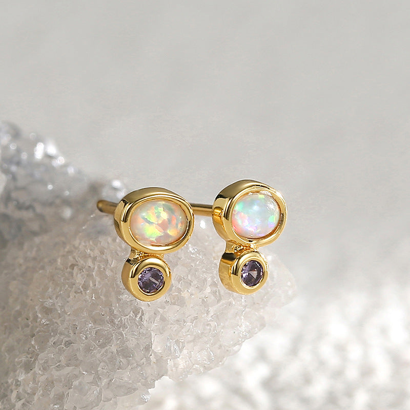 Boucles d'oreilles rondes en diamant violet 