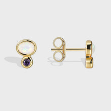 Boucles d'oreilles rondes en diamant violet 
