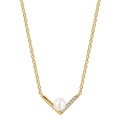 Bead inlaid diamond clavicle chain